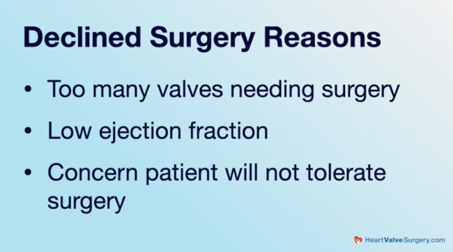 Declined Heart Surgery Reasons