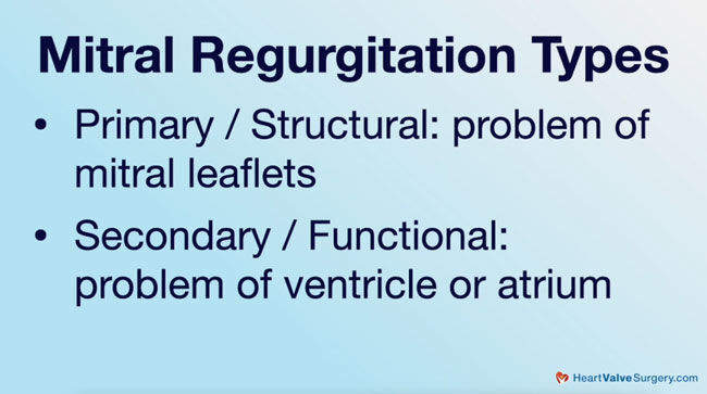 Mitral Regurgitation Types